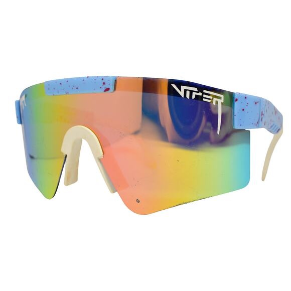 Pit Viper Blue/White Youth Shield Sunglasses - LENSES FARI/FRAMES GOOD - READ - Picture 1 of 10